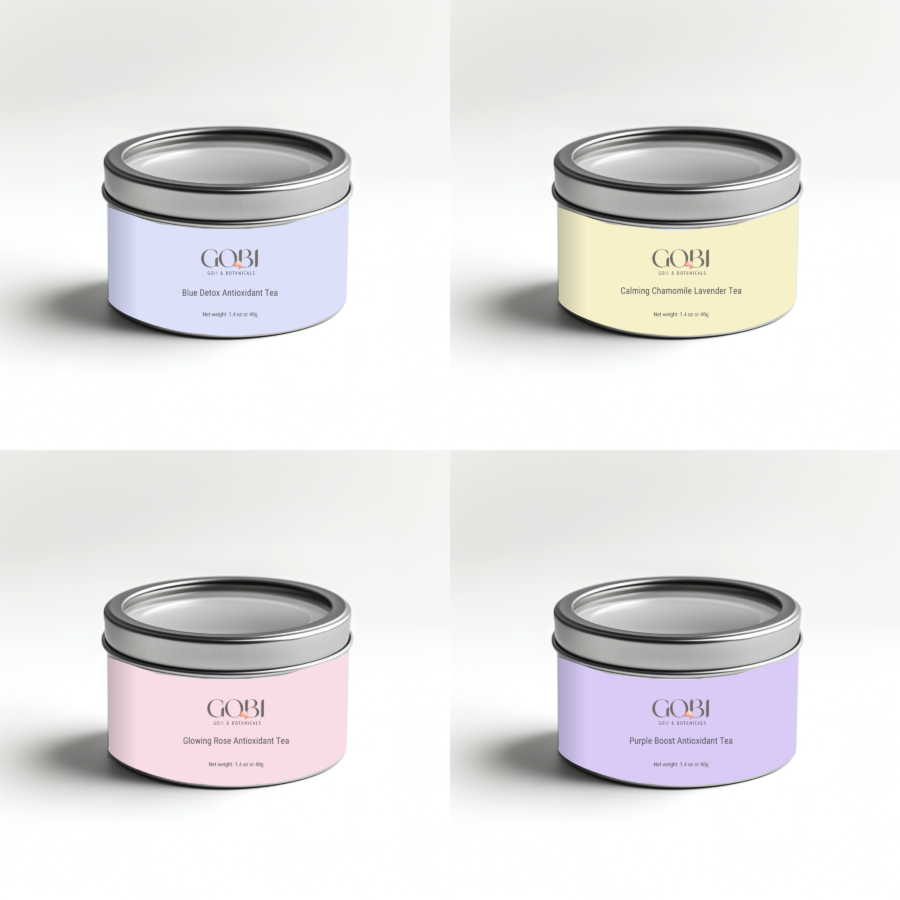 2025-03 Gobi Goji - Round Tin Studio Photo - Variety Pack Loose Tea